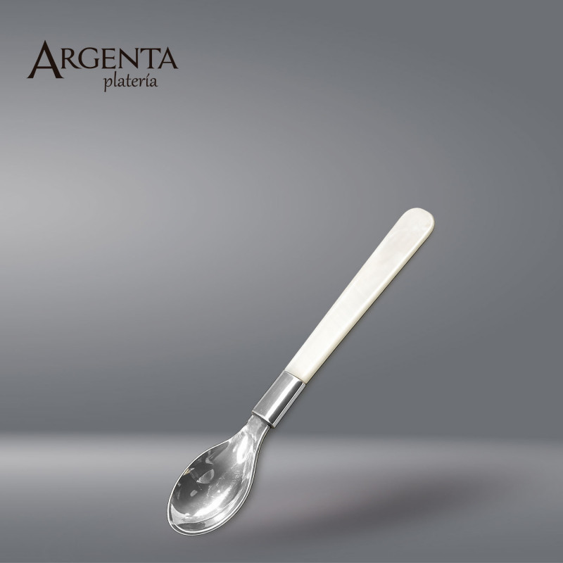 Coffee spoon with mother-of-pearl handle