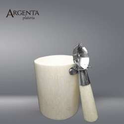Base para Helado Enchapada en Hueso con Cuchara (cusca en plata 925)