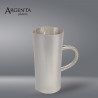 999 Sterling Silver Brushed-Finish Pitcher with Braided Handle.