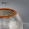 Vase with Copper Rim and Brushed 999 Fine Silver Finish.