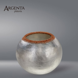 Vase with Copper Rim and Brushed 999 Fine Silver Finish.