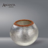Vase with Copper Rim and Brushed 999 Fine Silver Finish.
