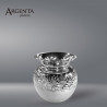 Small, Smooth 925 Sterling Silver Vase with Embossed Floral Design