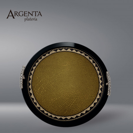Caña Flecha Tray with Braided Handles in 925 Sterling Silver