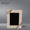 Bone-Veneered Picture Frame with Horn and 925 Sterling Silver Accents