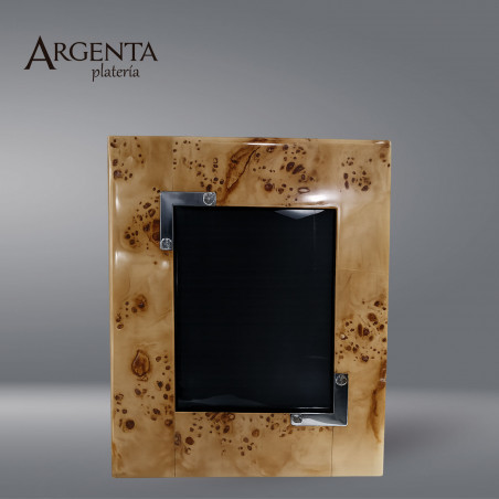 Bamboo Picture Frame with 925 Sterling Silver Accents