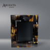 Horn-Veneered Picture Frame with 925 Sterling Silver Accent