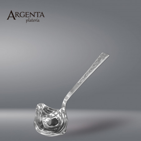 Plain and Engraved 925 Sterling Silver Sauce Ladle.