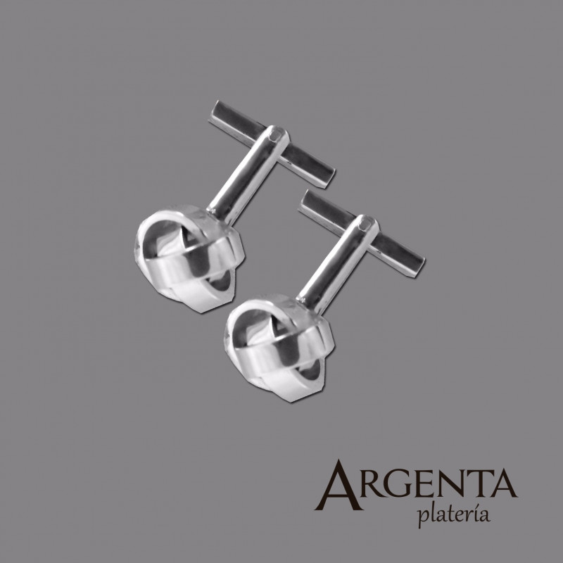 925 Sterling Silver Cufflink- Thick Knot