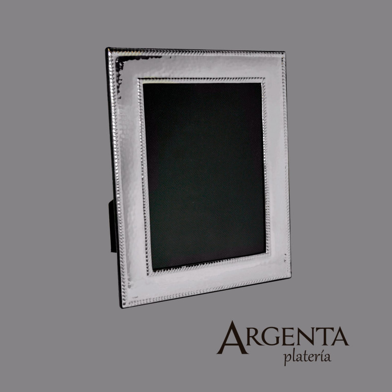925 Hammered Sterling Silver and Mother of Pearl Picture Frame No. 1