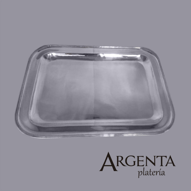 925 Sterling Silver Rectangular English- style Tray- Large