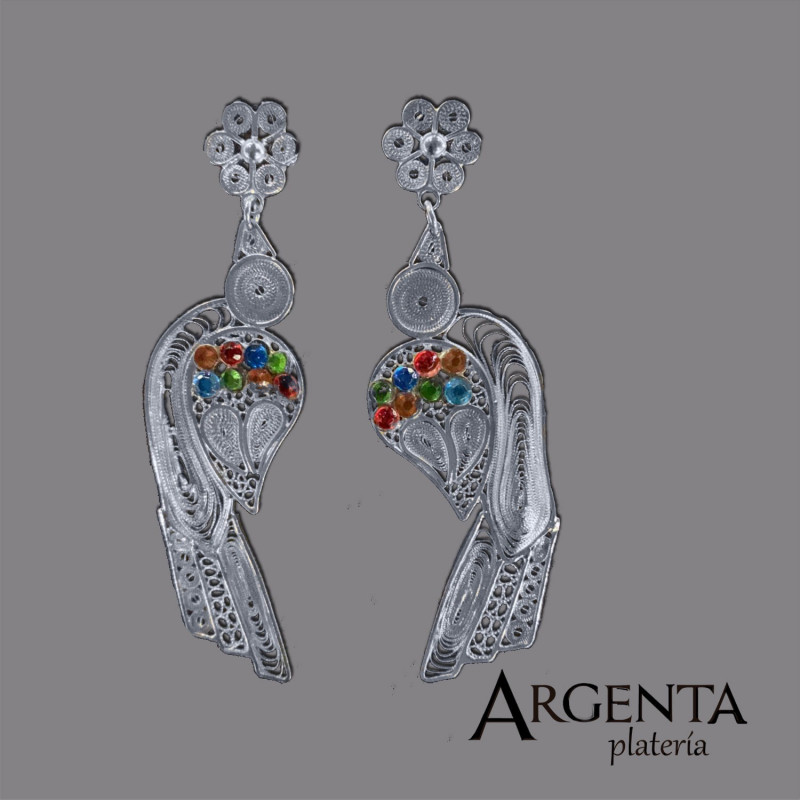 Arete Filigrana Guacamaya En Plata925