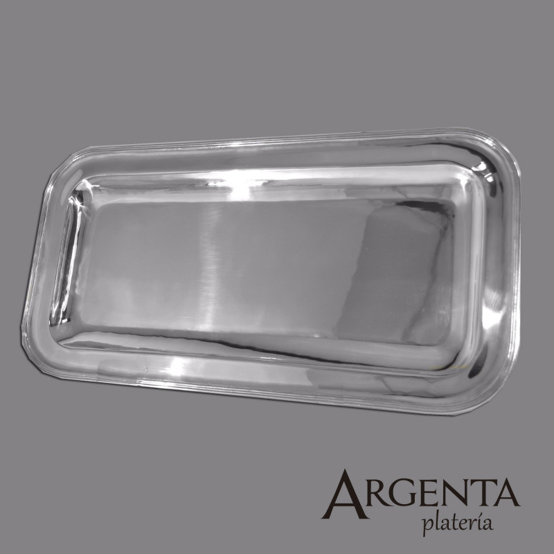 925 Sterling Silver Rectangular English-style Tray
