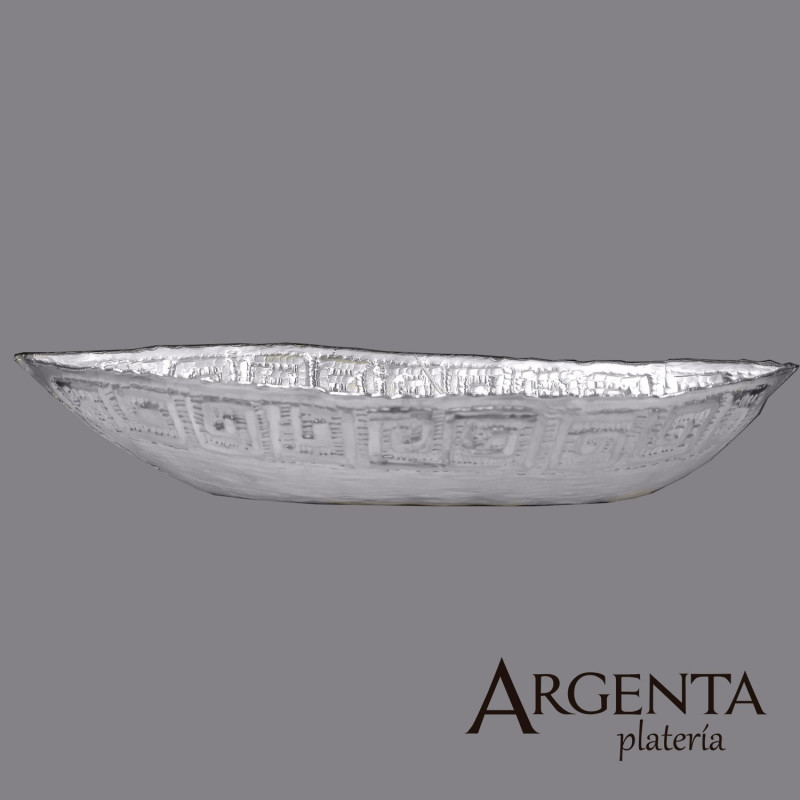 980 Grated Silver Small Canoe