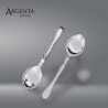 Serving Cutlery Set with English Bevel Handle in 925 Silver. Round