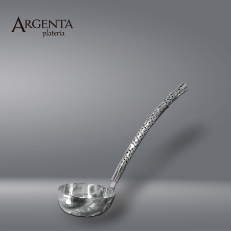 925 Sterling  Silver Soup Serving Spoon with Braided Handle