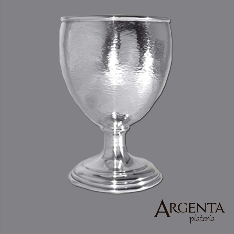 925 Hammered  Sterling Silver Wine Glass