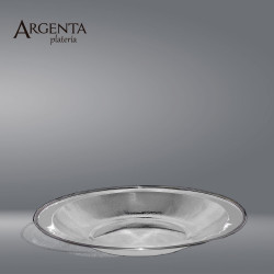 Round Hammered 925 Silver Tray.