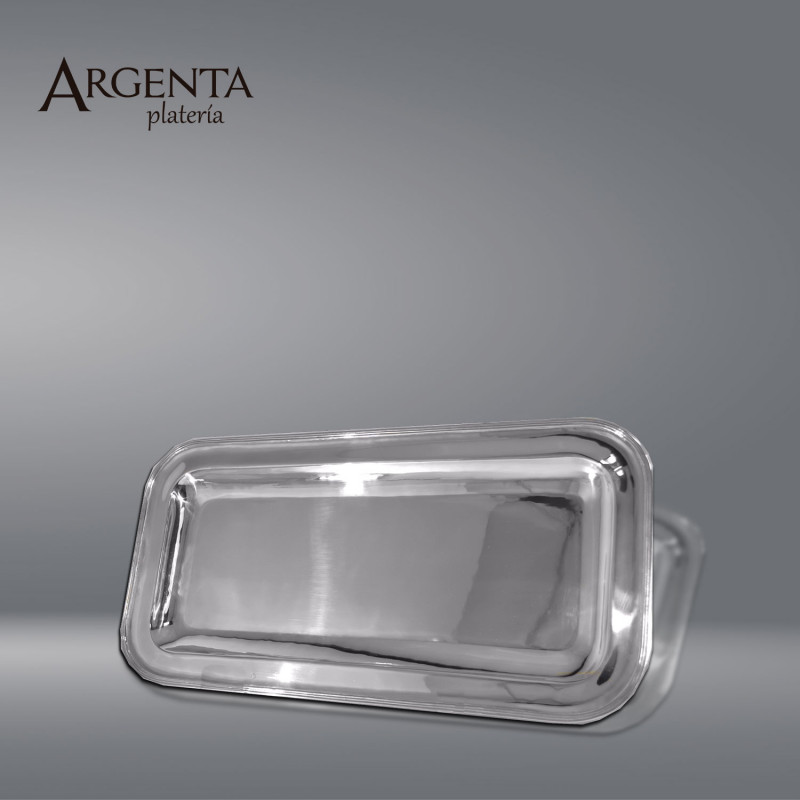 925 Sterling Silver Rectangular English-style Tray