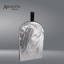 Carved Virgin Medal to hang in 925 Sterling Silver