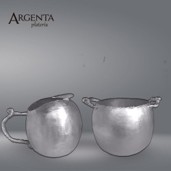 980 Grated Silver Water Pitcher with Thread Handles