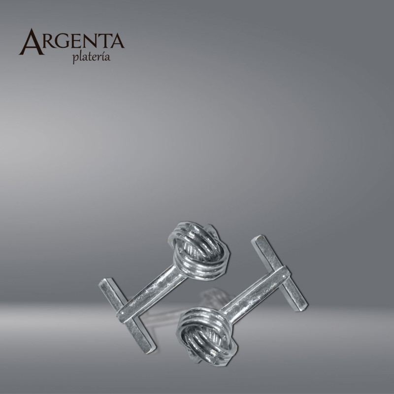 925 Sterling Silver Cufflink- Channeled Knot