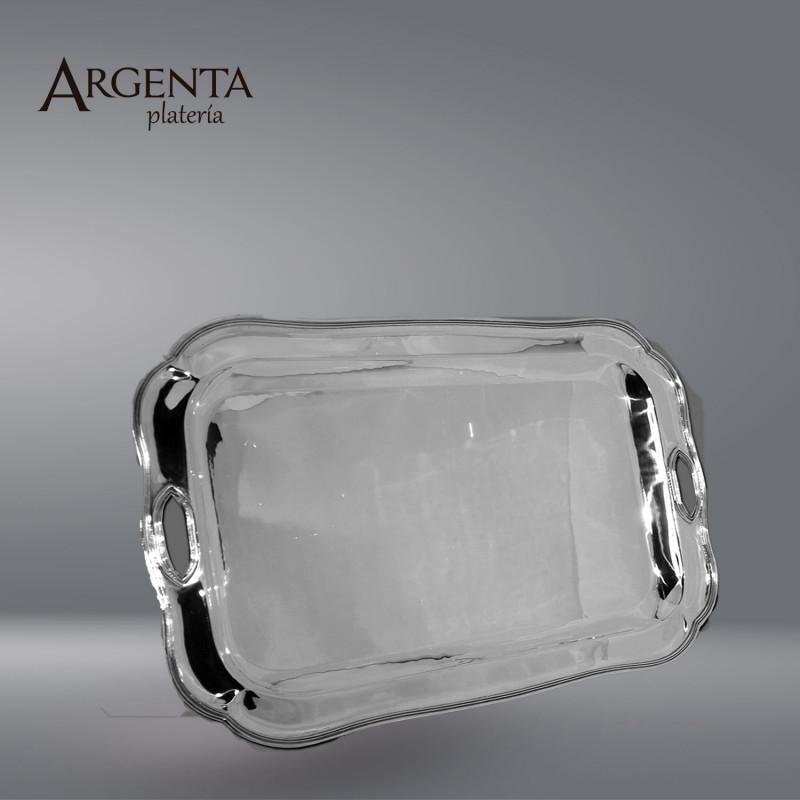 Rectangular Patent Leather English Bezel in Silver 925