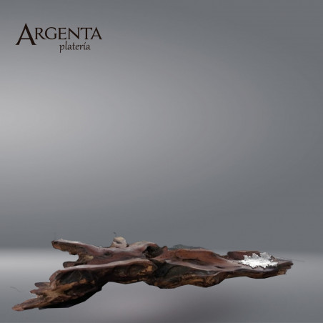 Wooden Center Piece with  .999  Sterling Silver apliquee