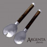 925 Silver Salad Serving Set with "Macana" hardwood and 980 Silver Handles