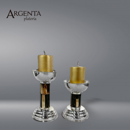 Horn Inlay with .925 Sterling Silver Candelabro