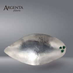 999 Sterling Silver Grated Center with Emerald