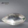 999 Sterling Silver Grated Center with Emerald